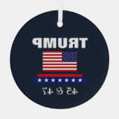 トランプは史上最高の大統領だ　４５＆４７ ガラスオーナメント (裏面)