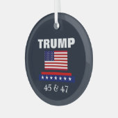 トランプは史上最高の大統領だ　４５＆４７ ガラスオーナメント (正面左)