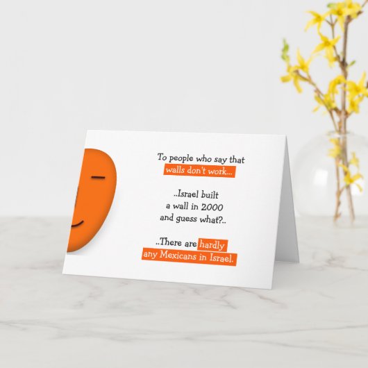 トランプは壁メキシコとイスラエルのユーモアをシャットダウン カード (黄色い花)