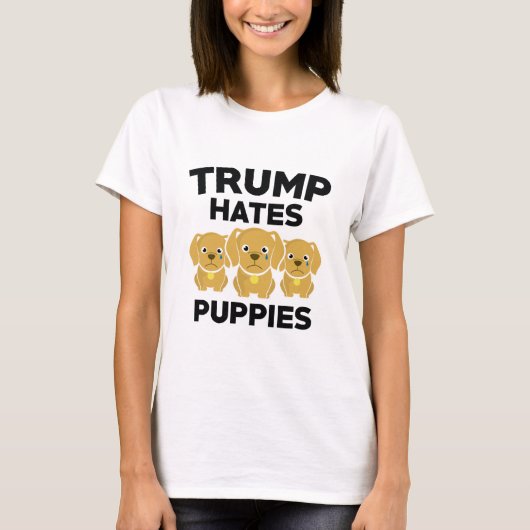 トランプは子犬を嫌う Tシャツ (正面)