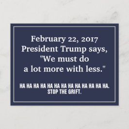 トランプは少ない政府の汚点でより多ストップくのことを行う ポストカード