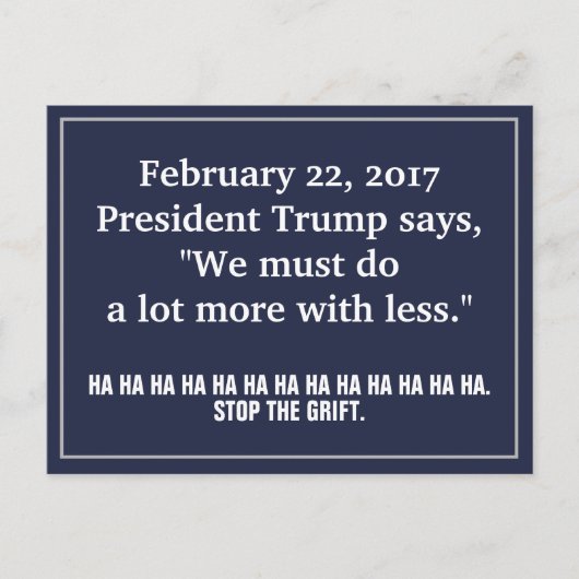 トランプは少ない政府の汚点でより多ストップくのことを行う ポストカード (正面)