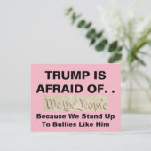 トランプは我々を恐れる国民アンチいじめっ子 ポストカード (スタンド正面)