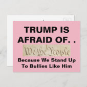 トランプは我々を恐れる国民アンチいじめっ子 ポストカード (正面/裏面)