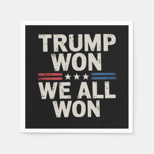 トランプは我々全員が大統領47米国を獲得した スタンダードカクテルナプキン (正面)