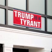 トランプは暴君のアンチ関税抗議である 横断幕 (ビルの外側)