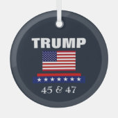 トランプは最高の大統領 45 & 47 ガラスオーナメント (正面)