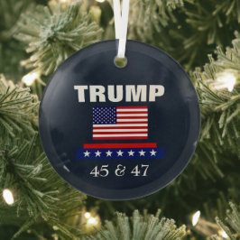 トランプは最高の大統領 45 & 47 ガラスオーナメント
