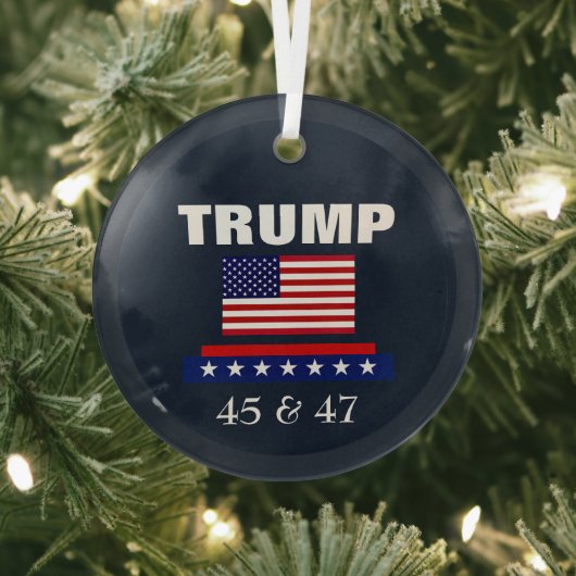 トランプは最高の大統領 45 & 47 ガラスオーナメント (インサイチュ)