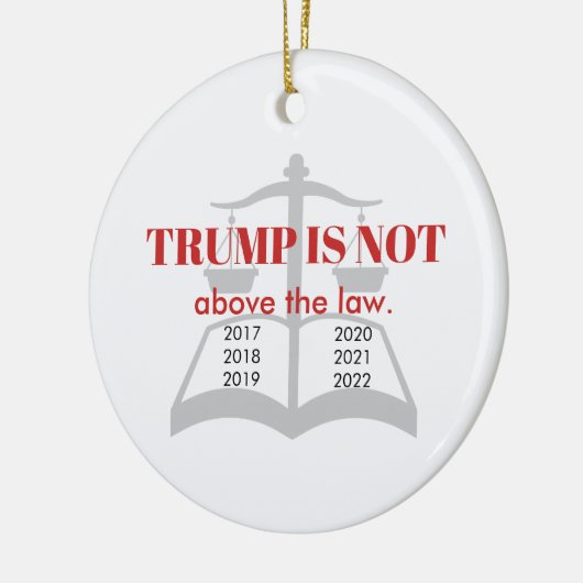 トランプは正義の律法を超えはかりで測ない セラミックオーナメント (左)