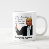 トランプは母親と認素晴らしめ素晴らしる ジャンボコーヒーマグカップ (右)
