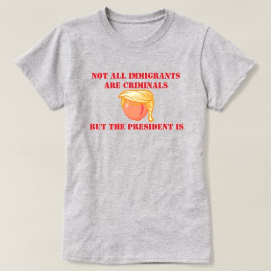トランプは犯罪者 Tシャツ (デザイン正面)