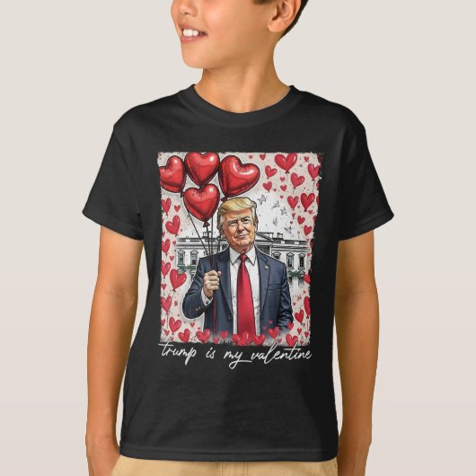 トランプは私のバレンタインデーおもしろいのバレンタインデーM Tシャツ (正面)