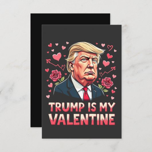 トランプは私のバレンタインデー2025日 サンキューカード (正面/裏面)