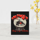 トランプは私のバレンタインレトロバレンタインスノーグローブW カード (黄色い花)