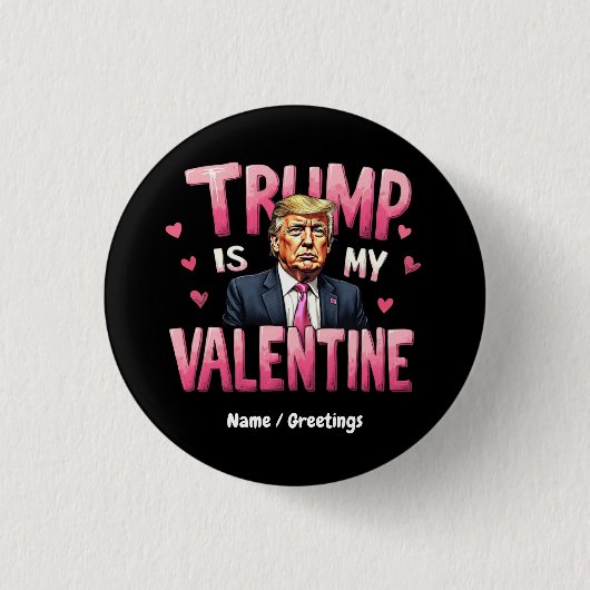 トランプは私のバレンタニおもしろいーレトロバレンタインデー 缶バッジ (正面)