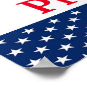 トランプは私の大統領の白とアメリカ国旗だ ポスター (角)