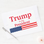 トランプは私の大統領の白とアメリカ国旗だ 長方形シール (封筒)
