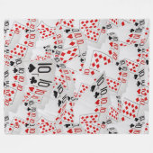 トランプは重ねられたパターンで数十 フリースブランケット (正面(横))