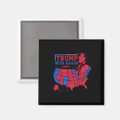 トランプは2024年に再び米国の赤波の地図を勝ち取る マグネット (正面/裏面)