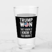 トランプは2024第47代大統領勝利を知って勝った タンブラーグラス (正面)