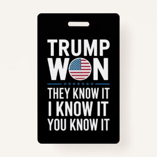 トランプは2024第47代大統領勝利を知って勝った バッジ