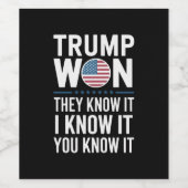 トランプは2024第47代大統領勝利を知って勝った ワインラベル (シングルラベル)