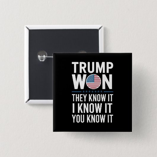 トランプは2024第47代大統領勝利を知って勝った 缶バッジ (正面&裏面)