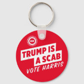 トランプはScab Vote Harris 2024大統領である キーホルダー (裏面)