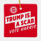 トランプはScab Vote Harris 2024大統領である セラミックオーナメント (正面)