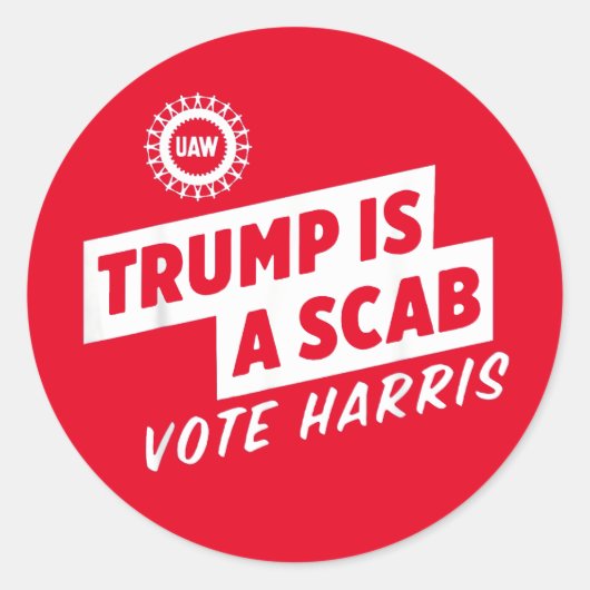 トランプはScab Vote Harris 2024大統領である ラウンドシール (正面)