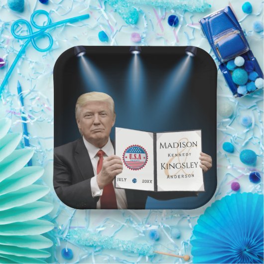 トランプもっとも偉大・アメー結婚ジング ペーパープレート (パーティー)