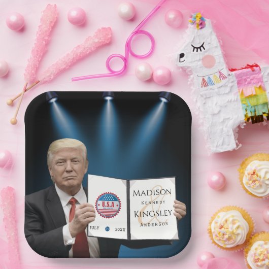 トランプもっとも偉大・アメー結婚ジング ペーパープレート (パーティー)