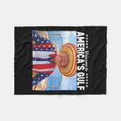 トランプようこそアメリカ湾2 フリースブランケット (正面(横))