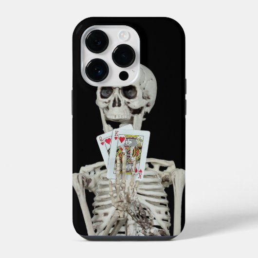 トランプをするスケルトン iPhoneケース (裏面)