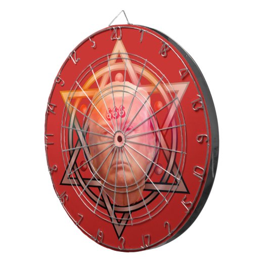 トランプをアンチとして星形五角形パーソナライズされた ダーツボード (正面右)