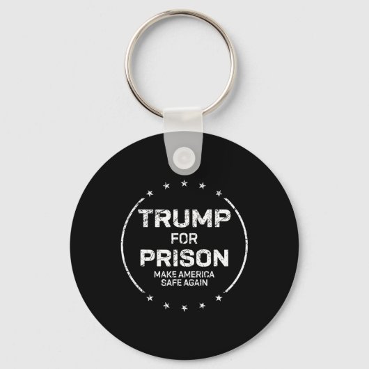 トランプを刑務所へ 安全なアメリカに キーホルダー (正面)