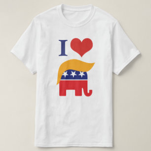 トランプを愛してます - GOP象の髪のロゴ Tシャツ