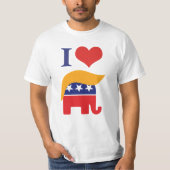 トランプを愛してます - GOP象の髪のロゴ Tシャツ (正面)