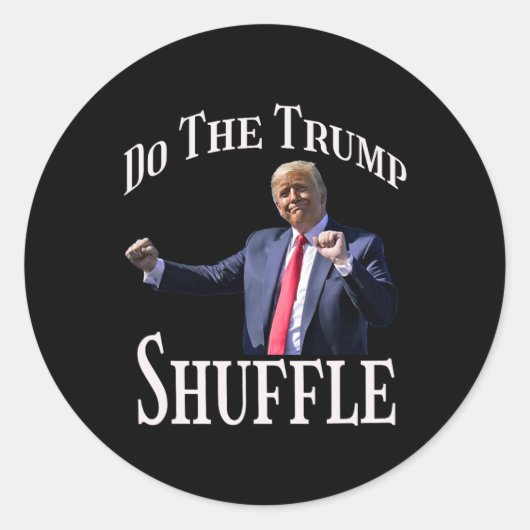 トランプを組み合わせて政治ユーモアダンスをおもしろいする ラウンドシール (正面)