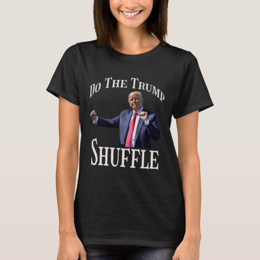 トランプを組み合わせて政治ユーモアダンスをおもしろいする Tシャツ (正面)
