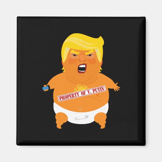 トランプを風船で - V プーチンの所有物 マグネット (正面)