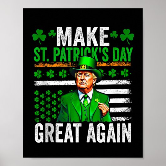トランプをSaint patricks dayに素晴らし戻すトランプ ポスター (正面)