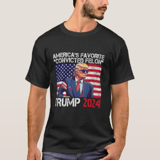 トランプアメリカスお気に入りのテューテッドフェロンレトロUSA Tシャツ