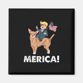 トランプアメリカチワホアドッグアメリカンヒーロー マグネット (正面)