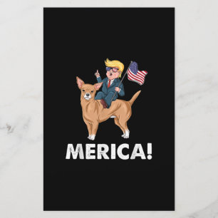 トランプアメリカチワホアドッグアメリカンヒーロー 便箋