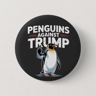 トランプアンチに対するペンギンTarrifsに抵抗する 缶バッジ