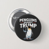 トランプアンチに対するペンギンTarrifsに抵抗する 缶バッジ (正面&裏面)