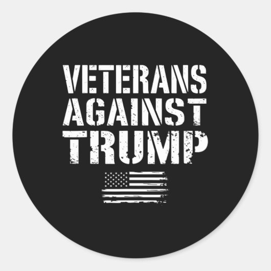 トランプアンチに対する退役軍人人種差別アメリカ軍隊Ve ラウンドシール (正面)