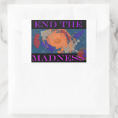 トランプアンチトランプは狂気を終える 長方形シール (バッグ)